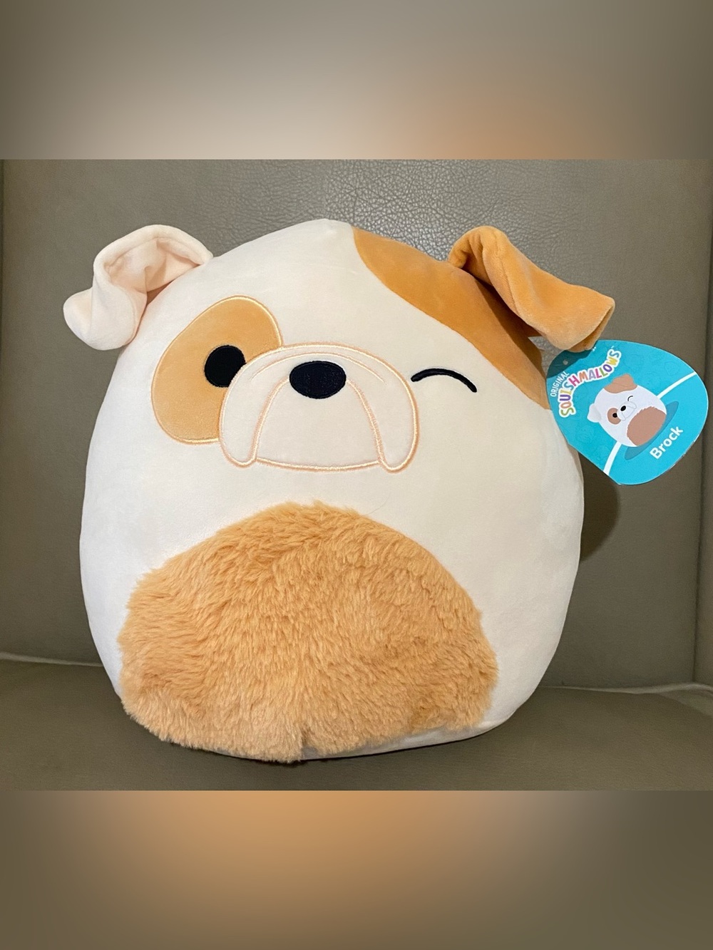 Squishmallows Plush Dog Toy - Cream & Tan Puppy